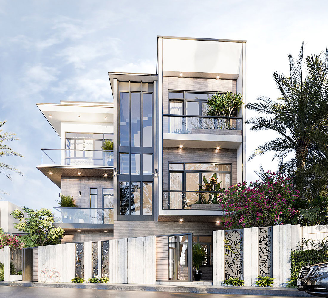 Mẫu biệt thự 2 mặt tiền 3 tầng hiện đại đẹp tại Tân Bình 